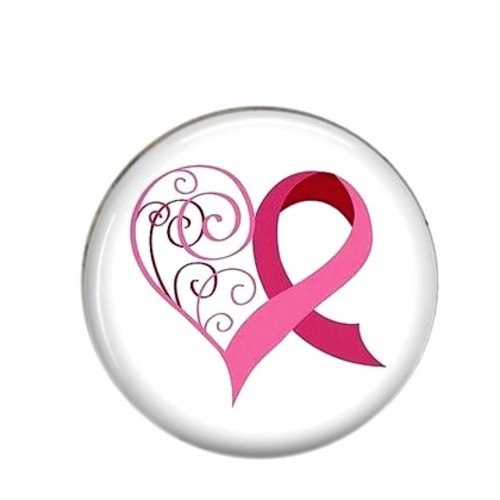 Cabochon rond résine 20 ou 25 mm, octobre rose 08