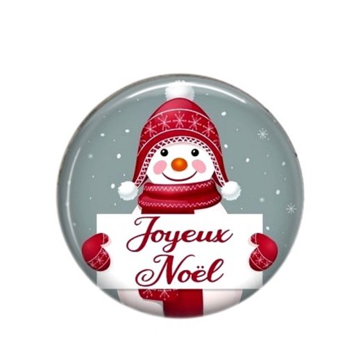 Cabochon rond résine joyeux noël 106 père-noël