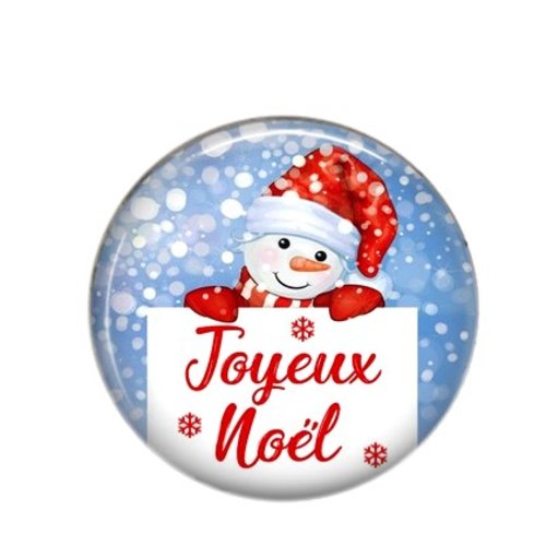 Cabochon rond résine joyeux noël 108