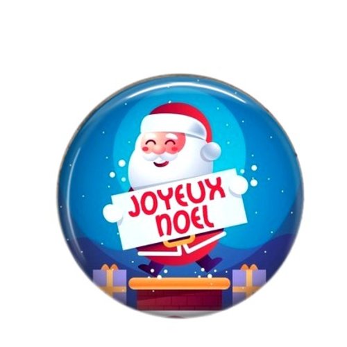 Cabochon rond résine joyeux noël 110