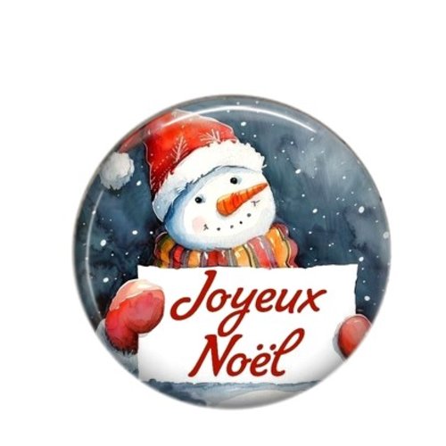 Cabochon rond résine joyeux noël 112