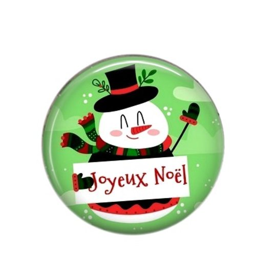 Cabochon rond résine joyeux noël 113