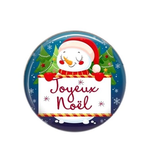 Cabochon rond résine joyeux noël 114