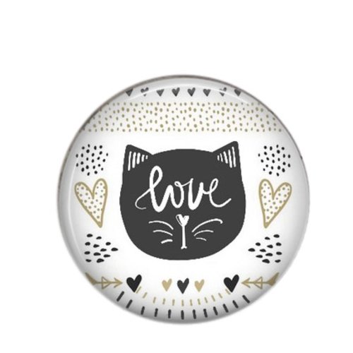 Cabochon rond résine 20 ou 25 mm, coeur love 108