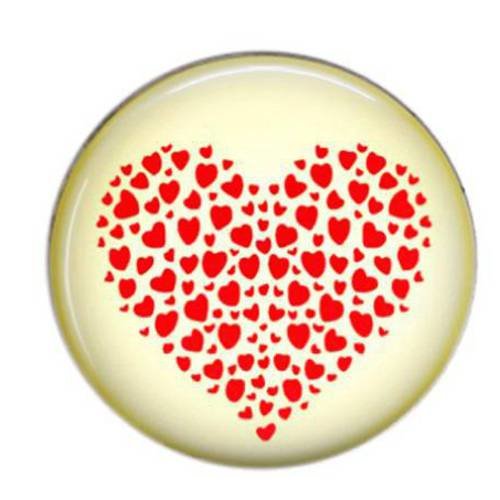 Cabochon rond résine 25mm love coeur 85 