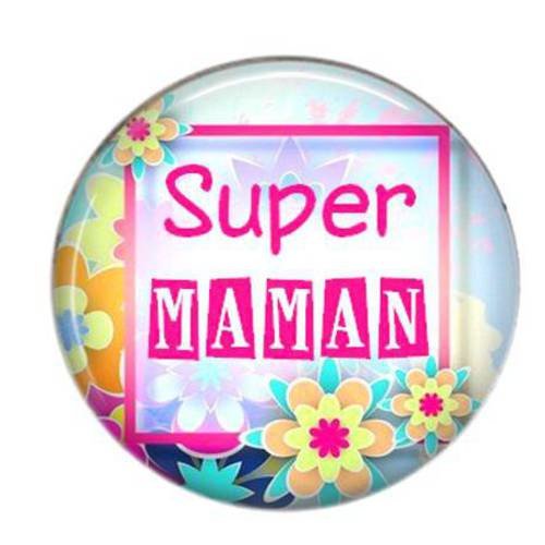 Cabochon résine maman rond 25mm à coller 50 