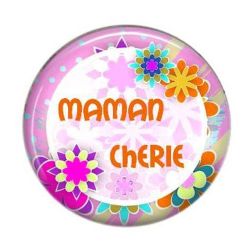 Cabochon résine maman rond 25mm à coller 49 