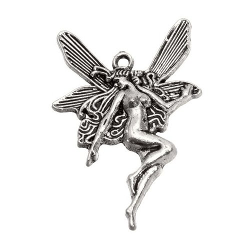 Breloque fée ange, métal argenté, vendu à l'unité (729)