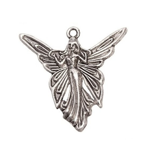 Breloque fée papillon, métal argenté, vendu à l'unité (718) 