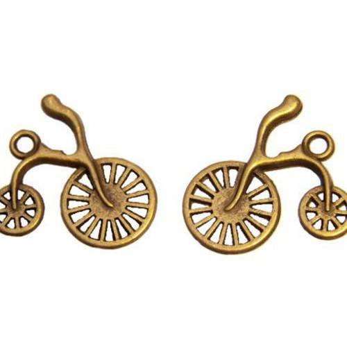 Breloque vélo bronze (x2) pendentif métal brag-692 