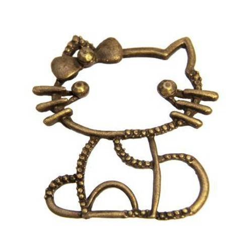 Breloque chat bronze pendentif métal brag-689 