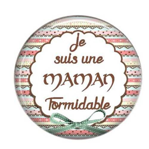 Cabochon résine maman rond 25mm à coller 46 