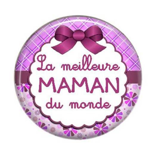 Cabochon résine maman rond 25mm à coller 44 
