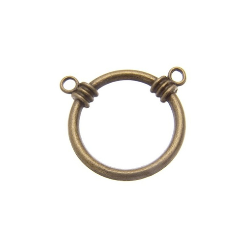Grand connecteur anneau, 28 mm, métal couleur bronze, vendu  l'unité (c186)