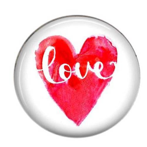 Cabochon rond résine 25mm love coeur 84 