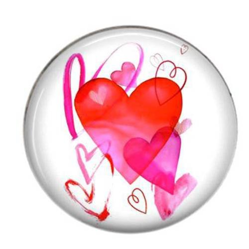 Cabochon rond résine 25mm love coeur 82 