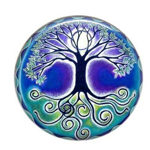 Cabochon rond résine 25mm 09 arbre de vie - tree of life 