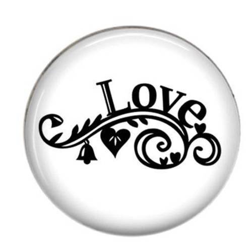 Cabochon rond résine 25mm love coeur 76 