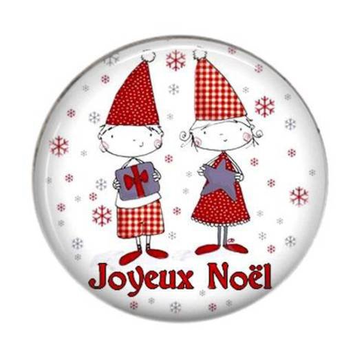 Cabochon rond résine 25mm joyeux noël 32 