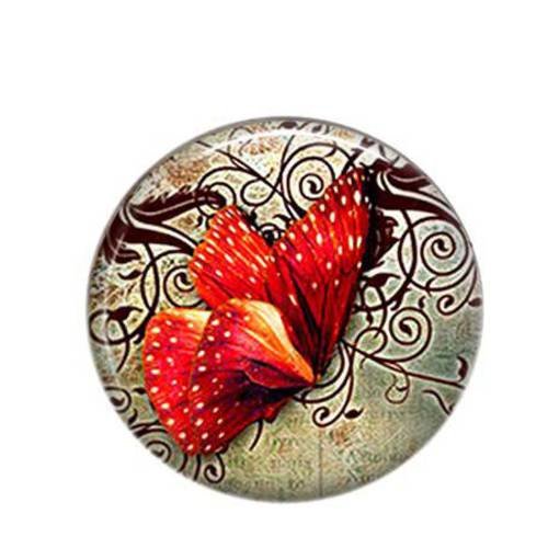 Cabochon rond résine 25mm papillon 20 