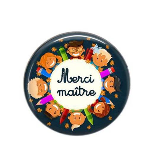 Cabochon rond résine 25mm merci maître 15 