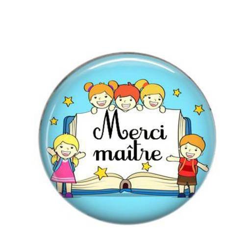 Cabochon rond résine 25mm merci maître 04 