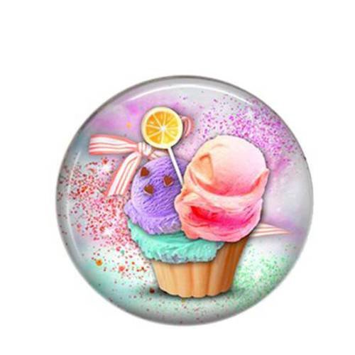 Cabochon à coller rond résine 25mm gourmandise 12 
