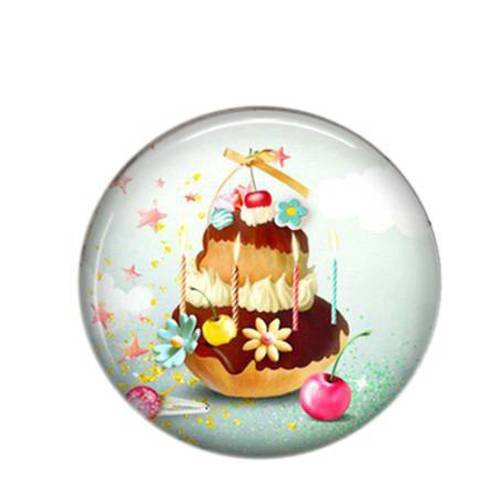 Cabochon à coller rond résine 25mm gourmandise 10 