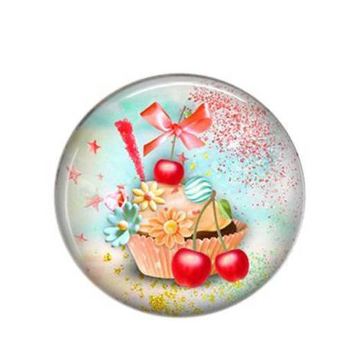 Cabochon à coller rond résine 25mm gourmandise 07 