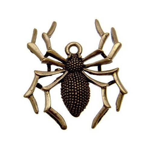 Pendentif araignée breloque métal couleur bronze (150)