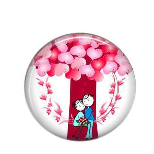 Cabochon rond résine 25mm love coeur 65 