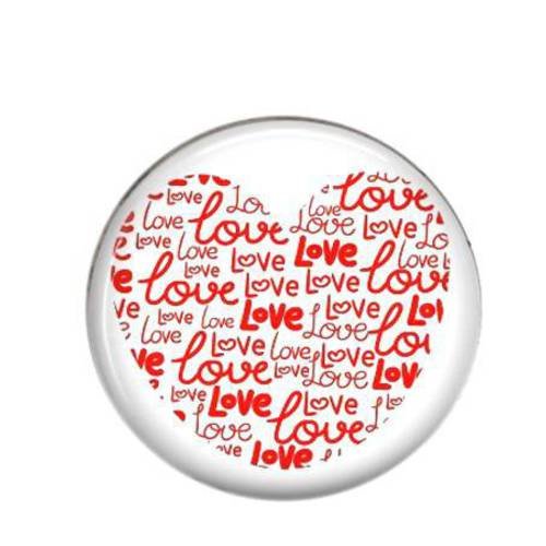 Cabochon rond résine 25mm love coeur 62 