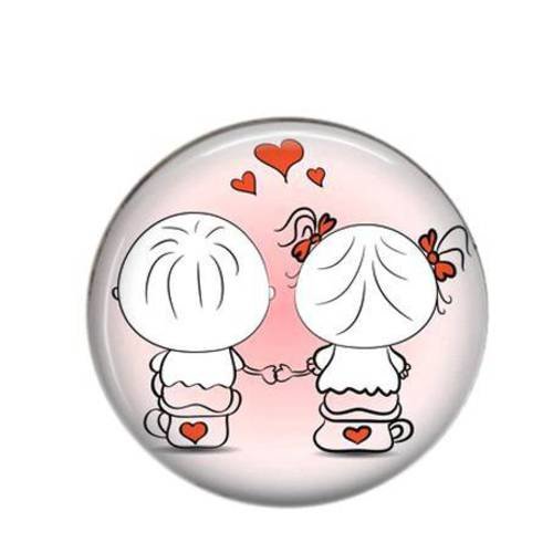 Cabochon rond résine 25mm love coeur 54 