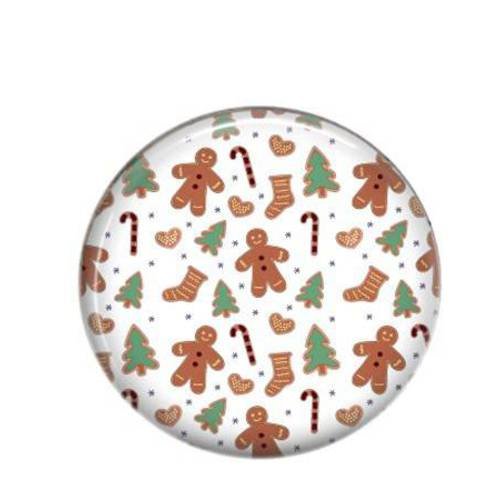 Cabochon rond résine 25mm  couleurs de noël 51 