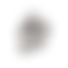 Breloques tête bonhomme de neige noël, 29 x 21 mm, métal argenté, lot de 2 (357)