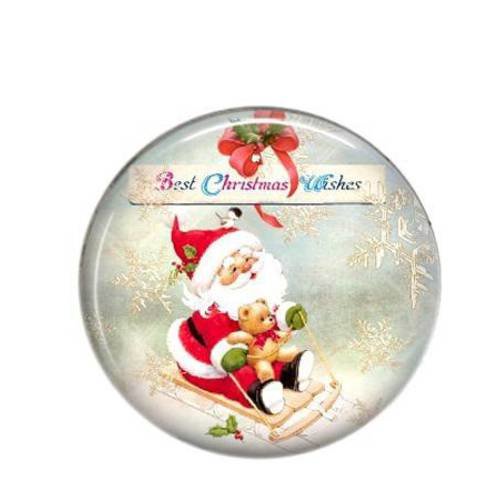 Cabochon rond résine 25mm merry christmas 25 