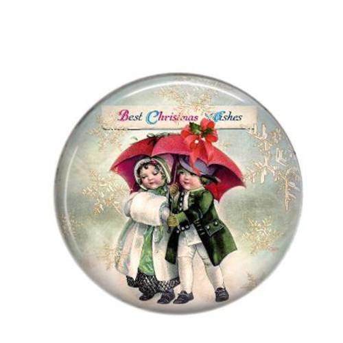 Cabochon rond résine 25mm merry christmas 19 