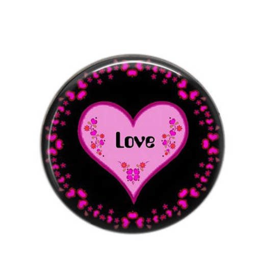 Cabochon rond résine 25mm love coeur 51 