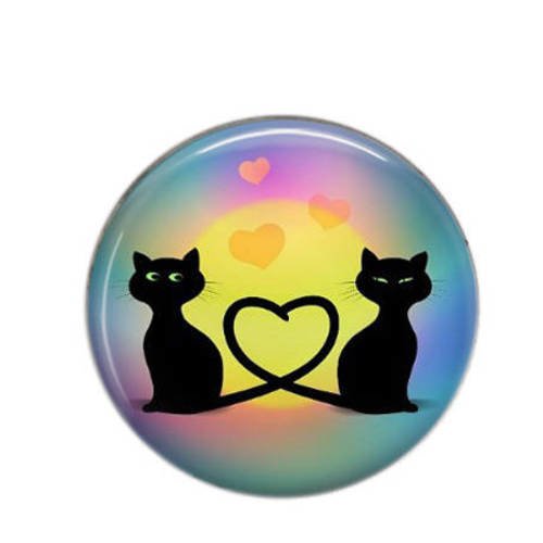 Cabochon rond résine 25mm love coeur 48 