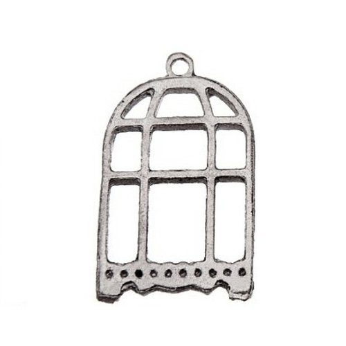 Breloque cage à oiseau, métal argenté, vendu à l'unité (945)