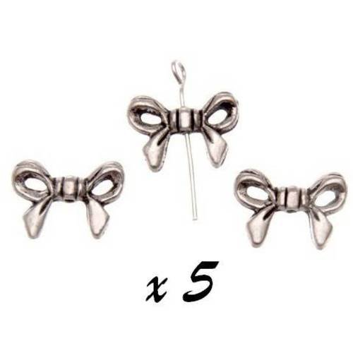 Perles noeuds argenté (x5) intercalaire métal spacer peme-90 