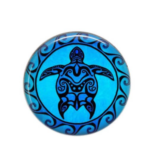 Cabochon rond résine 25mm tortue 15 