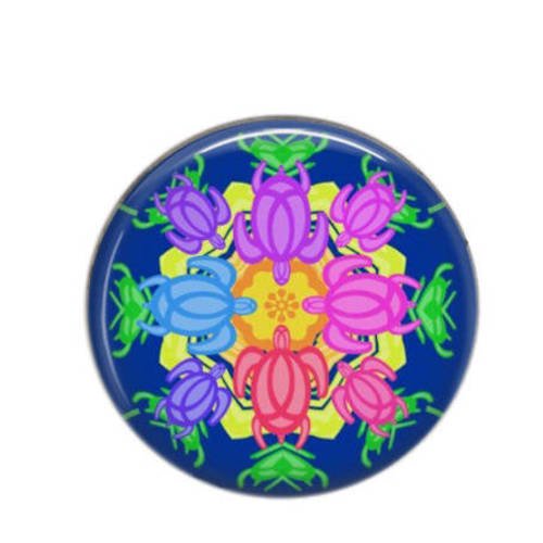 Cabochon rond résine 25mm tortue 12 