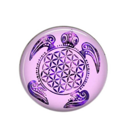Cabochon rond résine 25mm tortue 01 