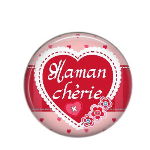 Cabochon rond résine 25mm bonne fête maman 14 