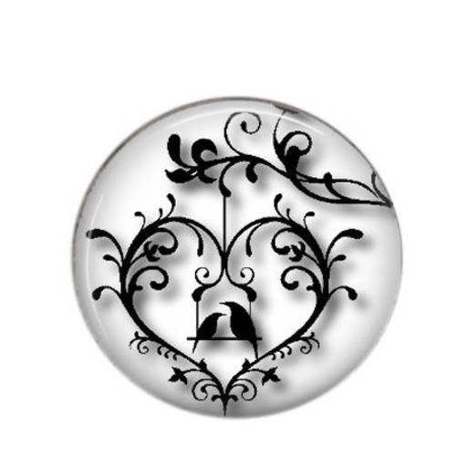 Cabochon rond résine 25mm silhouette 08 