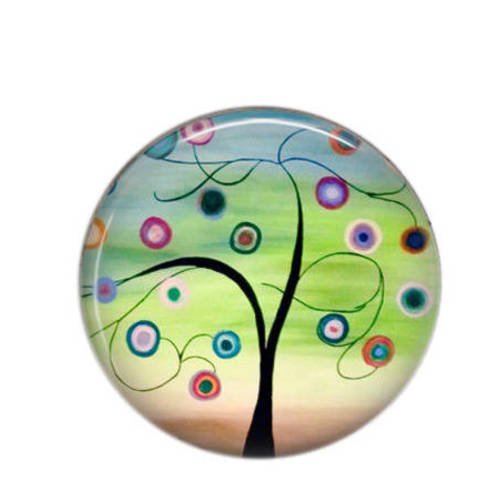 Cabochon rond résine 25mm arbre 28