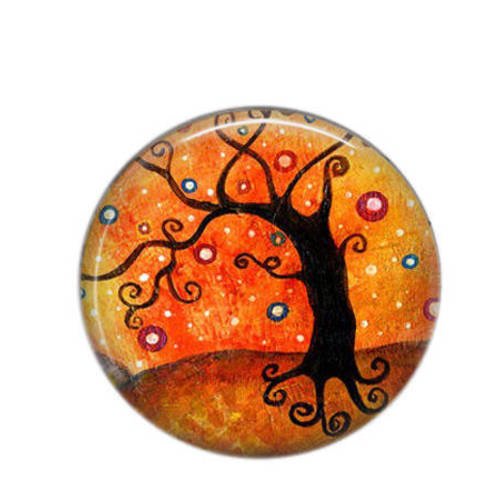 Cabochon rond résine 25mm arbre 19