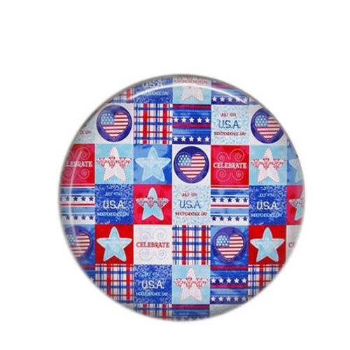 Cabochon rond résine 25mm couleurs drapeau us 06 