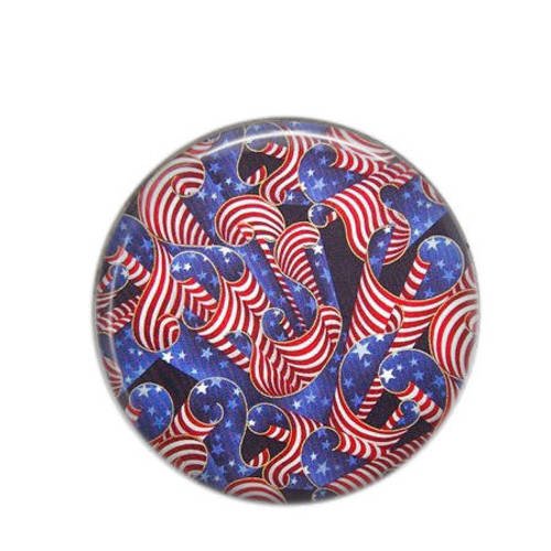 Cabochon rond résine 25mm couleurs drapeau us 02 